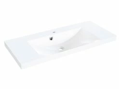 Aktion 💯 Mineralgussbecken Filino - 99/5/45 cm in weiß 🎉