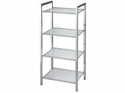 Bester Verkauf 😉 Badezimmer-Regal Linda - 40/87/30 cm in silberfarben 🎉