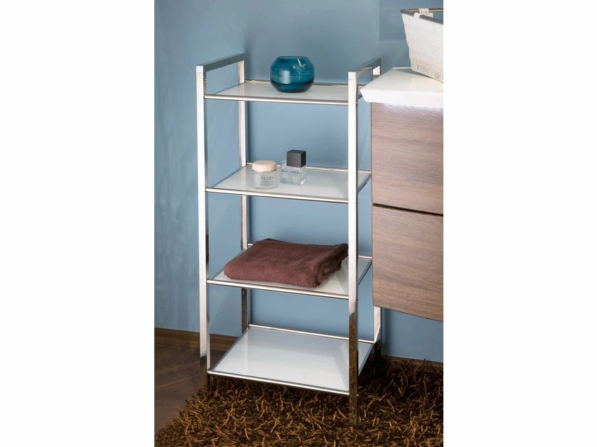 Bester Verkauf 😉 Badezimmer-Regal Linda - 40/87/30 cm in silberfarben 🎉 – Bild 2