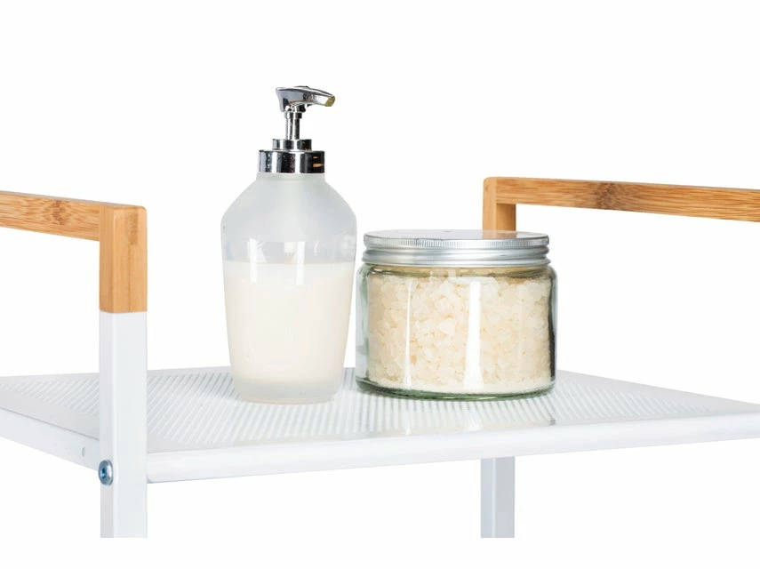 Brandneu 💯 Badezimmer-Regal White Bamboo - 40/74/31,5 cm in weiß 🧨 – Bild 4