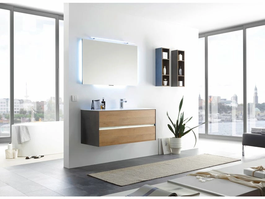 Billig 🤩 Aquarell Wandregal Mailand - 70/20/17 cm in braun 🔥 – Bild 3