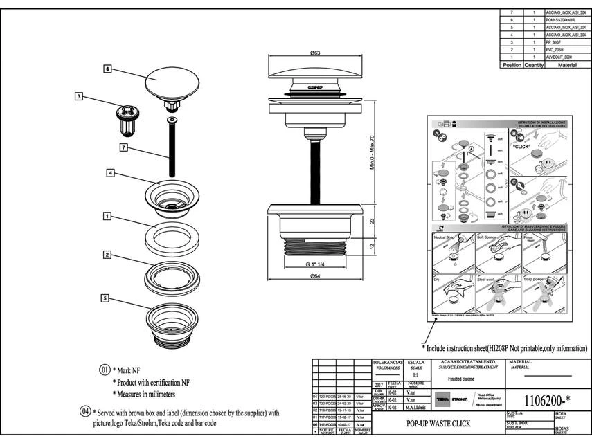 Blitzangebot 🛒 Ablauf Push-up Ventil Itaca in braun 😀 – Bild 2