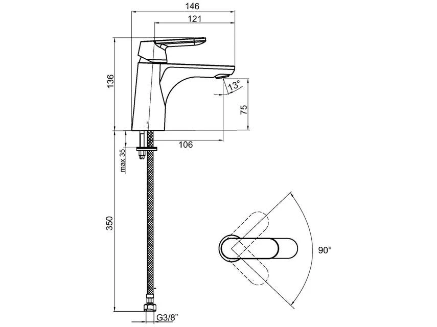 Am billigsten 👏 Schmiedl Waschtisch-Armatur Flaro in silberfarben 🧨 – Bild 2