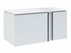 Auslauf 💯 Coraggio Forma Waschtisch-Set Kano rechts - 101/50,6/50 cm in weiß 👍