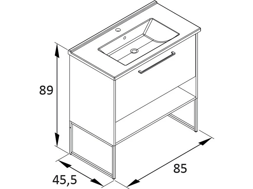 Großhandel 💯 Vivre Waschtisch Limone - 85/88,8/45,5 cm in weiß 🤩 – Bild 3