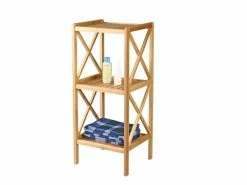 Brandneu 👍 Spirella Badezimmer-Regal Bambou - 36,5/85/33 cm in braun 🥰
